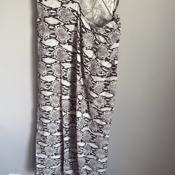 A.L.C. Beale Snakeskin Print Cutout Midi Dress 8 - Picture 10 of 16